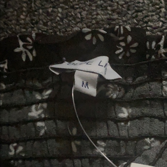 Tasha tube top. Daisy ditzy black white pattern. - Picture 7 of 7